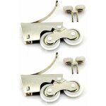 Poulie silencieuse en alliage inox / titane � deux galets pour portes de placard coulissantes