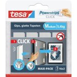 Powerstrips click (moyen) patins adh�sifs velcro, fixation amovible, cadres & d�co, 16 x 2 pcs - tesa ...