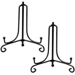 Pr�sentoir en fer, lot de 2 supports pour assiettes de 15 cm (6 pouces) en fer noir d�coratif, chevalet ...