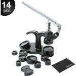 Presse de bo�tier montre, outil montre pour fermeture la table arri�re de montre 12 tailles de moules. ...