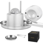 Mophorn - presse a glacons spheres de 61 mm moule a glacon rond en alu bac a glacons ronds avec pince ...