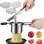 Presse - pur�e, presse pur�e manuel � pommes de terre avec 3 disques interchangeables, professionnel ...