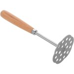 Presse - pur�e manuel robuste en acier inoxydable avec manche en bois, presse - l�gumes polyvalent pour ...