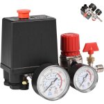 Pressostat pour compresseur d'air monophas� � 4 ports avec jauges pour une r�duction rapide de la pression ...