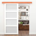 Primematik - syst�me de rail suspendu de porte coulissante avec couverture en bois mdf couleur acajou ...