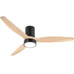 Primematik - ventilateur de plafond  pales claires et couleur bois avec tlcommande et wi - fi, mode ...