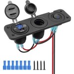 Prise allume - cigare avec charge rapide qc3. 0, prise usb 12 v / 24 v avec voltm�tre led et double prise ...