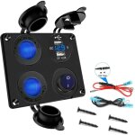 Prise allume - cigare marine �tanche 12 v / 24 v, panneau de prise de voiture double chargeur usb 4, ...