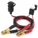 Prise allume - cigare de voiture femelle 12v 24v a la batterie pinces crocodile connecteur 2ft cable ...