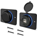 Prise de chargeur de voiture usb double tanche 12v / 24v prise de chargeur usb pour moto bateau camion ...