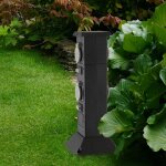 Prise r�sistante aux intemp�ries ip44 colonne �lectrique jardin prise quadruple ext�rieure, noire, max. ...