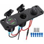 Prise usb 12v encastrable, prise allume cigare 12v, qc 3. 0 12v double chargeur usb, panneau de prise ...