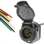 Prise des v�hicules 7 broches 7p femelle avec cable 5m pour remorques et caravanes - bematik