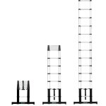 Pro Échelle télescopique - 3, 80 m - nouveau modèle 2023 fermeture en douceur et barre de stabilisation ... Pro Échelle télescopique - 3, 80 m - nouveau modèle 2023 fermeture en douceur et barre de stabilisation ...