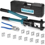 Pro pince � sertir les fils hydraulique 16 tons avec coupe - c�ble, 13 jeux (8 - 300 mm�) matrices de ...
