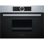 [produit reconditionne] bosch series 8 cdg634as0 four de vapeur small black, stainless steel buttons, ...