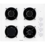 Plaque gaz bpg3400w, 4 gaz, verre tremp�, allumage int�gr�