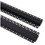 Profil� aluminium int�gration pl�tre / placo pour rubans led jusqu'� 20 mm avec capot continu noir 2 ...