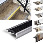 Profil�s de nez de marches en aluminium profil�s de sol antid�rapants avec mat�riel de montage simple ...
