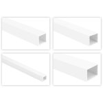 Profil�s tubulaires carr�s pvc blanc 2m - tubes carr�s et rectangulaires, chemin de c�bles - hj: 213 ...