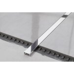 Profil u de connexion rectifi en acier inoxydable pour carrelage 2cm x 244cm - argent brillant
