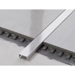 Profilé u de connexion rectifié en acier inoxydable pour carrelage 2cm x 244cm - argent satiné Profilé u de connexion rectifié en acier inoxydable pour carrelage 2cm x 244cm - argent satiné