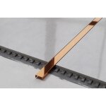 Profilé u de connexion rectifié en acier inoxydable pour carrelage 2cm x 244cm - cuivre brillant Profilé u de connexion rectifié en acier inoxydable pour carrelage 2cm x 244cm - cuivre brillant
