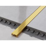 Profil� u de connexion rectifi� en acier inoxydable pour carrelage 2cm x 244cm - or satin�