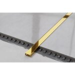 Profil� u de connexion rectifi� en acier inoxydable pour carrelage 2cm x 270cm - or brillant