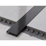 Profilé u de connexion rectifié en acier inoxydable pour carrelage 4cm x 244cm - noir satiné Profilé u de connexion rectifié en acier inoxydable pour carrelage 4cm x 244cm - noir satiné