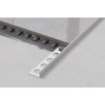 Profil d'angle j universel en acier inoxydable pour carrelage 1. 2cm x 244cm - argent satiné Profil d'angle j universel en acier inoxydable pour carrelage 1. 2cm x 244cm - argent satiné