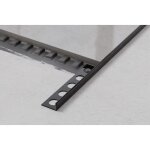 Profil d'angle j universel en acier inoxydable pour carrelage 1. 2cm x 244cm - noir brillant