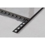 Profil d'angle j universel en acier inoxydable pour carrelage 1. 2cm x 244cm - noir satiné Profil d'angle j universel en acier inoxydable pour carrelage 1. 2cm x 244cm - noir satiné