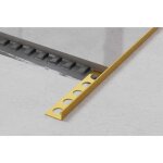 Profil d'angle j universel en acier inoxydable pour carrelage 1. 2cm x 244cm - or satin