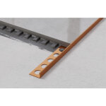 Profil d'angle j universel en acier inoxydable pour carrelage 1. 2cm x 244cm - cuivre satiné Profil d'angle j universel en acier inoxydable pour carrelage 1. 2cm x 244cm - cuivre satiné