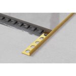 Profil d'angle j universel en acier inoxydable pour carrelage 1cm x 244cm - or brillant