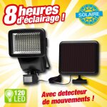 Outiror - projecteur detecteur de mouvements, � �nergie solaire, forte puissance 120 led