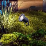 Projecteur de jardin led avec piquet de terre �clairage de chemin gris courant ext�rieur lampe ext�rieure ...