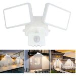 Projecteur led avec d�tecteur de mouvement r�glable, projecteur ext�rieur led � double t�te, �tanche ...