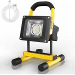 Projecteur led rechargeable 30w 2500lm projecteur chantier 6000mah lumiere led sans fil exterieur projecteur ...