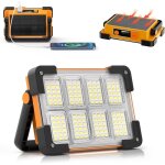 Projecteur led rechargeable, projecteur led chantier portable solaire & batterie rechargeable, 4 modes ...