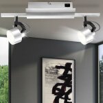 Plafonnier orientable, spot de plafond, 2 lampes led, �clairage de salon, argent, aluminium noir, 2 led ...
