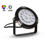 Vision - el - projecteur led rgbw tournesol - 9w ip65 miidex lighting® noir Vision - el - projecteur led rgbw tournesol - 9w ip65 miidex lighting® noir