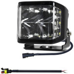 Projecteur de travail led � 3 faces, 6000k, 100w, �tanche ip67, pour camions, motos, suv, quads et bateaux ...