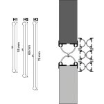 Protection anti - pince doigts pour porte battante n1 250cm paisseur 32  40mm largeur joint 55mm ellen ...