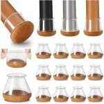 Protection de chaise, xu, 16 pi�ces protecteurs silicone transparent avec feutre envelopp�, couvre - ...