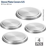 Protection cuisini�re �lectrique, couvre plaque en acier, lot de 4, acier inox, �16 et 20 cm, mat