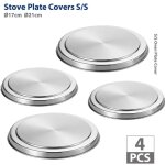 Protection cuisinire lectrique, couvre plaque en acier, lot de 4, acier inox, 16 et 20 cm, mat - ccykxa ...