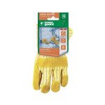 Lot de 6 paires de gants manutention docker crote vachette jaune - paume renfort fleur taille 10