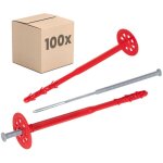 Protektor chevilles pour isolation universel - 100 pi�ces �10x220mm avec clou plastique pour ite